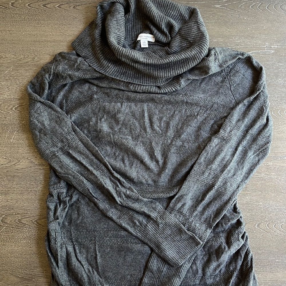 Gray, Blue turtlenecks 